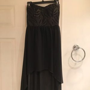 Black, Strapless, High-Low Dress from Wet Seal